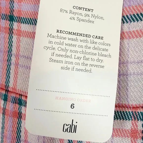 CAbi Playdate Crop Jacket + Pant Set Plaid Cheer Pink M Coquette Preppy Spring - Picture 7 of 16